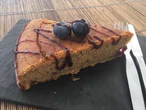 Blueberries cake  at Raizes in Quarteira