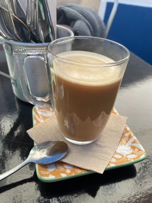 Coffee with coconut milk at GiG - Green is Good in Ericeira