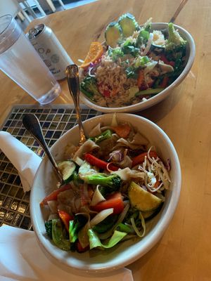 drunken noodle (my FAV) & vegan thai freid rice YUMMYYY so colorful  at Chon Thai Food in Chandler