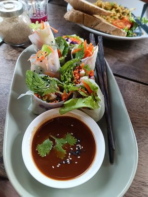 spring roll #Veganuary at Big Bite Home Style Veggie Cafe in Koh Tao