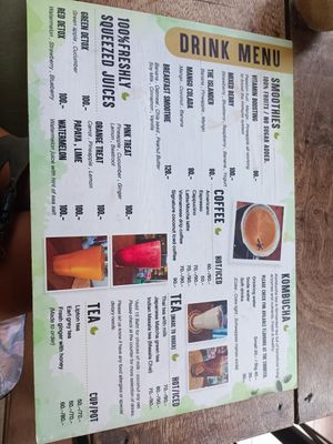 drink menu #Veganuary at Big Bite Home Style Veggie Cafe in Koh Tao