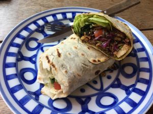 Tofu wrap (sorry, I’d started to eat it!)  at Big Bite Home Style Veggie Cafe in Koh Tao