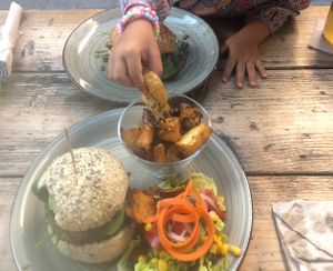 Garden burger at Nude Cafe in Ibiza