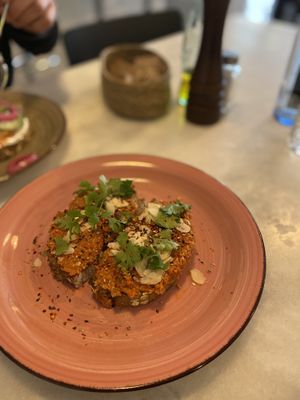 Vegan soprasada with cilantro   at Nude Cafe in Ibiza