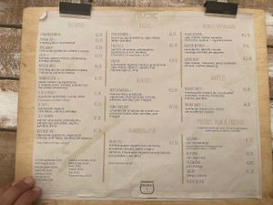 Menu 1  at Nude Cafe in Ibiza