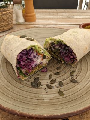 Falafel wrap at Nude Cafe in Ibiza