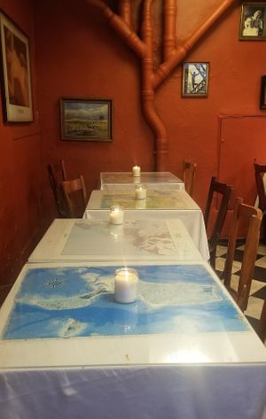 Cozy and unique cafe at Atlas Bar in Copenhagen