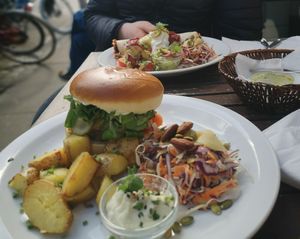 The atlas burger and burrito at Atlas Bar in Copenhagen
