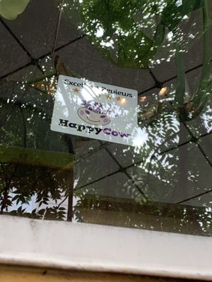 Happy cow sticker 💪  at Atlas Bar in Copenhagen