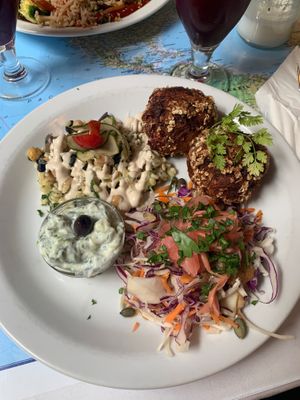 Beet patties at Atlas Bar in Copenhagen