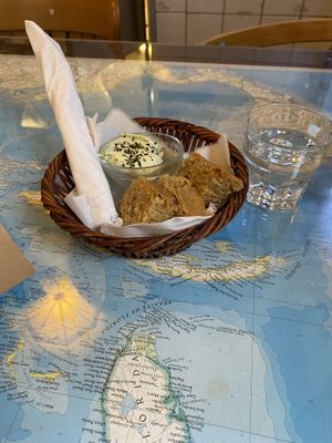Bread with butter   at Atlas Bar in Copenhagen