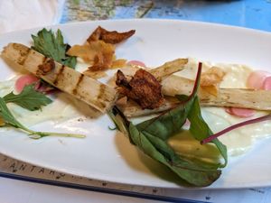 Delicious asparagus. at Atlas Bar in Copenhagen