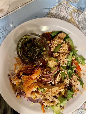 Tofu Manila rice  at Atlas Bar in Copenhagen