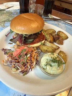 Burger   at Atlas Bar in Copenhagen