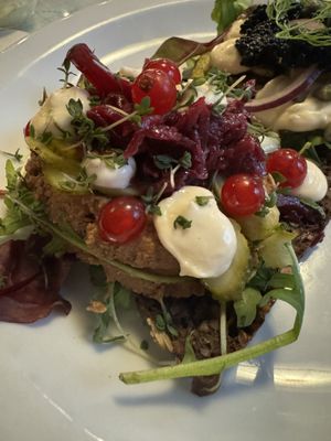 Walnut pâté close up —both so yum  at Atlas Bar in Copenhagen