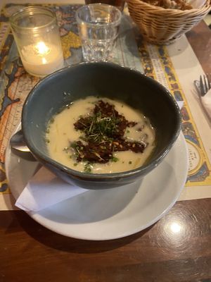 Soup of the day: cauliflower   at Atlas Bar in Copenhagen