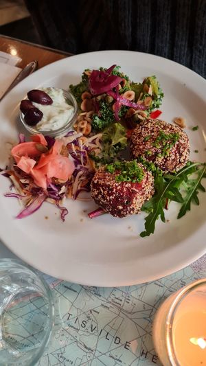 Beetroot patties at Atlas Bar in Copenhagen
