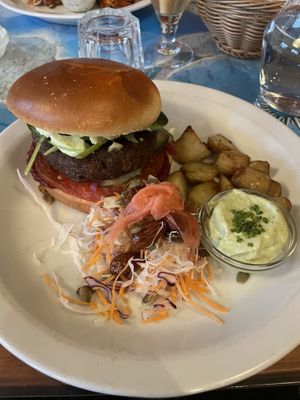 Burger  at Atlas Bar in Copenhagen
