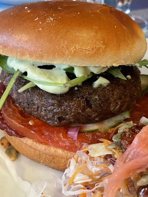 Burger  at Atlas Bar in Copenhagen