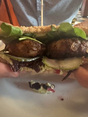 Frikadelle sandwich (vegan meatball )  at Atlas Bar in Copenhagen