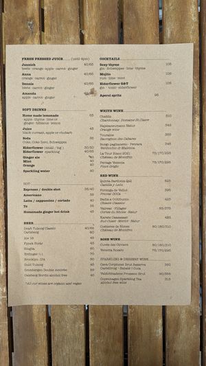 Fully vegan menu July 2024 at Atlas Bar in Copenhagen