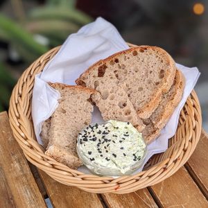 Vegan Bread with Herb Butter at Atlas Bar in Copenhagen