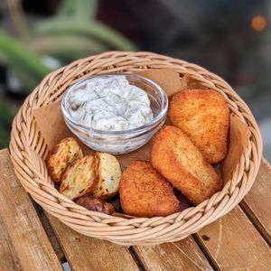 Vegan Fish and Chips at Atlas Bar in Copenhagen