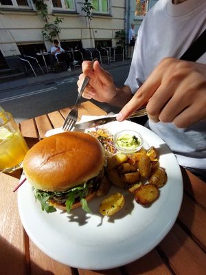 Atlas burger at Atlas Bar in Copenhagen