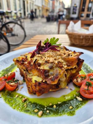 Really good lasagna. Very thick and creamy bechamel at Atlas Bar in Copenhagen