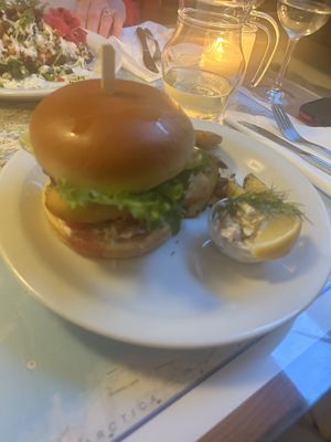 Fish burger   at Atlas Bar in Copenhagen
