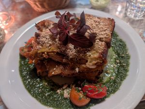 Lasagna at Atlas Bar in Copenhagen