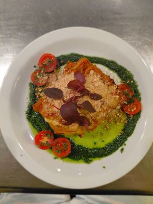 Lasagne at Atlas Bar in Copenhagen