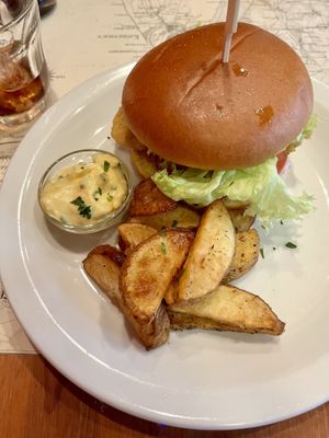 „Fish“ Burger  at Atlas Bar in Copenhagen