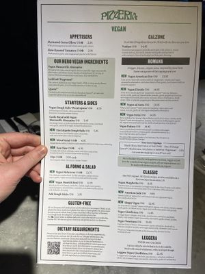 Vegan menu at Pizza Express - Liverpool One in Liverpool