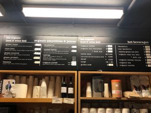 Juices, tea and coffee selection  at The Organic Food and Wine Deli in Melbourne