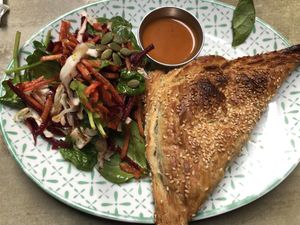 Spinach and cheese  at The Organic Food and Wine Deli in Melbourne