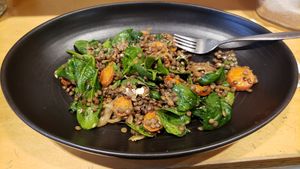 lentil salad at The Organic Food and Wine Deli in Melbourne