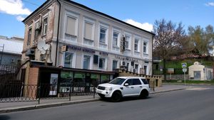 located in this building at the road junction at Green Life Cafe in Kazan