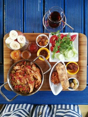 This is the amazing breakfast! at Parachute Cafe in Istanbul