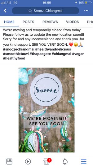 We are moving and c u soon at Snooze in Chiang Mai