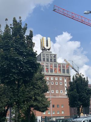 The Dortmunder U at Kugelpudel Garten Eden in Dortmund