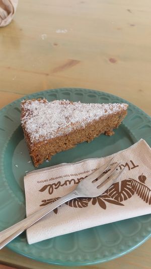 Coconut cake, VERY GOOD at Gaia Loja Restaurante in Rogil
