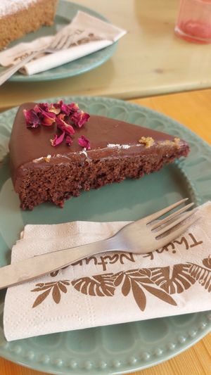 Chocolate cake at Gaia Loja Restaurante in Rogil