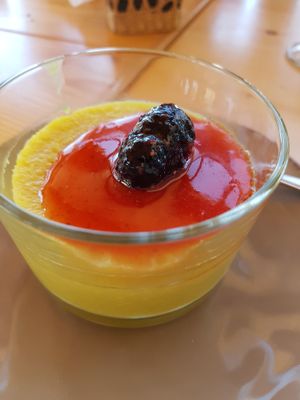 Coconut pudding at Gaia Loja Restaurante in Rogil