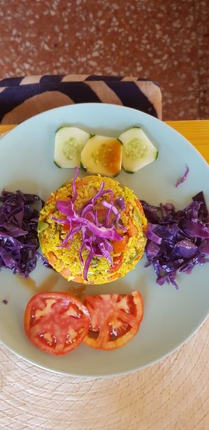 Arroz à valenciana - vegan at Gaia Loja Restaurante in Rogil