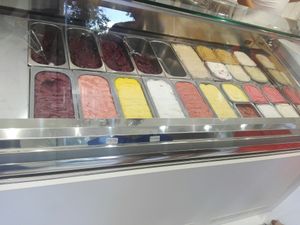 Range of vegan and non vegan icecream at FitBar - Poblenou in Barcelona