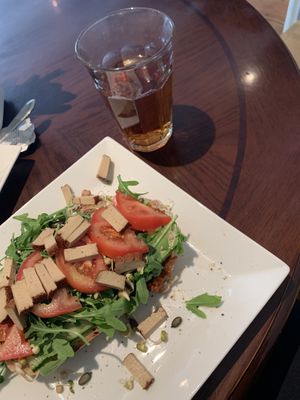 L16; lokaal desembrood met auberginespread en tofu  at Lokaal 16 in Den Burg