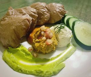 Mediterranean-stye Mezze plate with Taro Puff Crackers at OurPlace in Kapaa