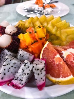 The fruit plate is always perfection  at OurPlace in Kapaa