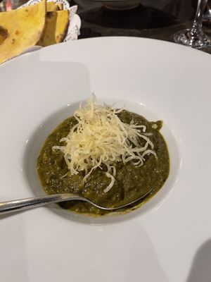 Fourth course (saag aloo)  at Navadhanya in Cambridge
